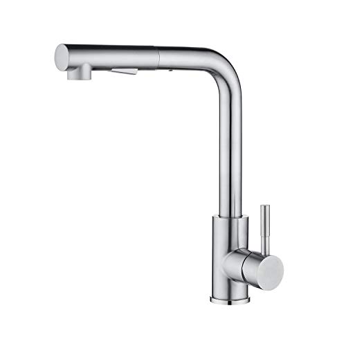 CECIPA Thor I Extendable kitchen tap I Stainless Steel I 2-function tap spout