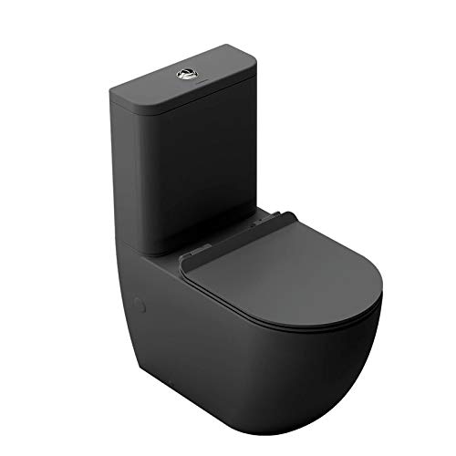 Matte Black toilet with cushioned lid (Extra-flat lid)