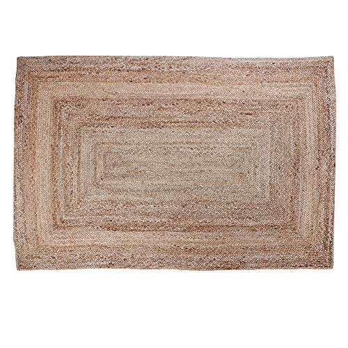 RAJRANG BRINGING RAJASTHAN TO YOU Rectangular Jute Rug - 183x122 cm Braided Natural Fibers 100% Bio Reversible Home-friendly Rug Decorative