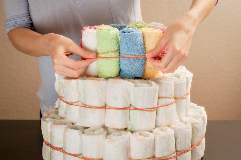 simple diaper cake