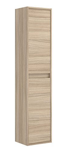 Miroytengo Bathroom column 2 Doors Auxiliary Closet Toilet Suspended basin Color Nature with interior shelves 30x26x140 cm