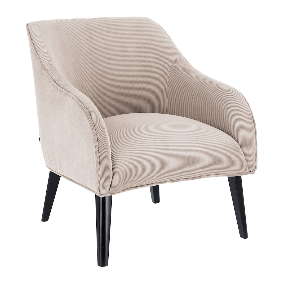 Bobly pink corduroy armchair wenge finish legs