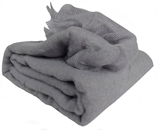 Ourson Extra Sweet Throw, 100% Mohair Wool, 100% Mohair, U3 Gray, 130 x 180