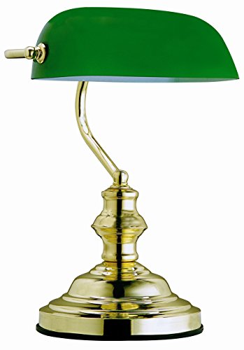 GLOBO table lamp antique green bankers lamp 1x60W