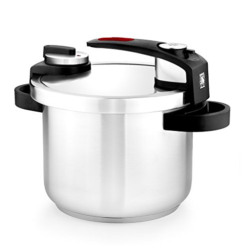 BRA Tekna - 6 liter pressure cooker, stainless steel, suitable for all types of cookers, including induction, gray