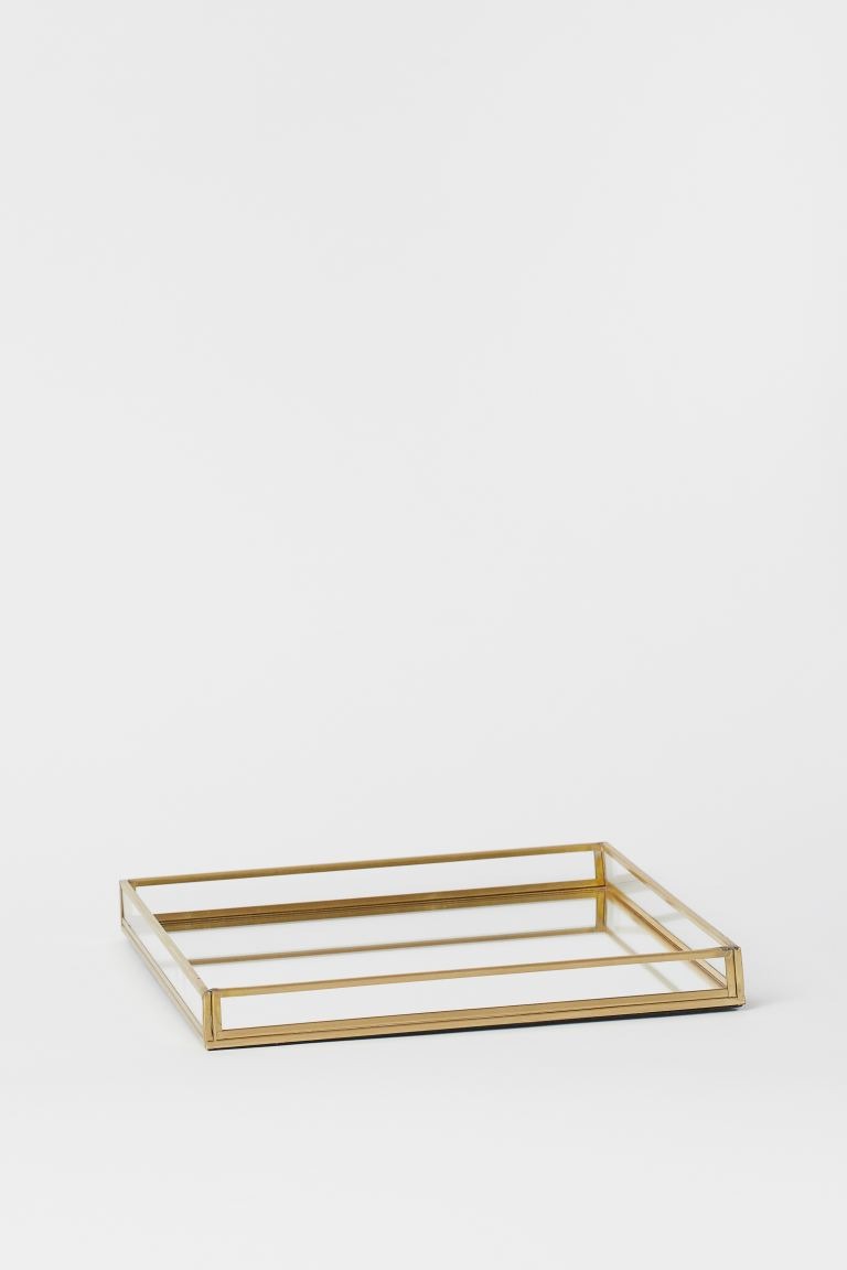 Square glass tray