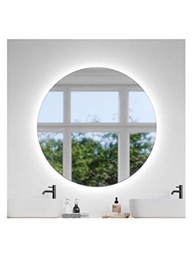 CustomGlass Round Wall Mirror with led lighting in Various Measures with Circular Shape (Round 100 cm)