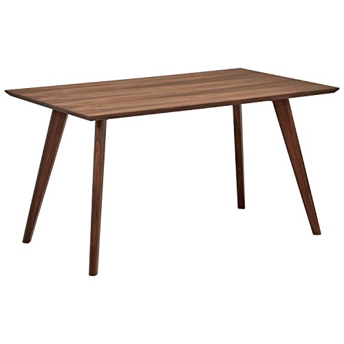 Amazon Brand - Rivet - Mid-Century Minimalist Dining Table, 134.8cm Wide (Walnut)