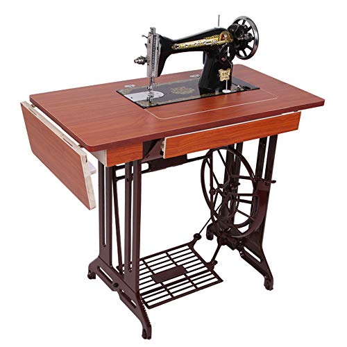 Vintage Home Electric Sewing Machine Eat Thick Sewing Machine Foot Operated Manual Tailor Head with Iron Frame Old Fashioned Sewing Machine - A