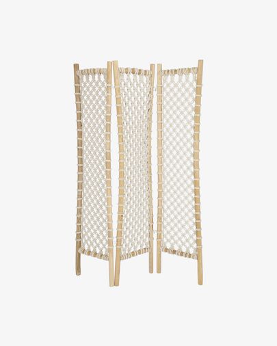 Praxila solid teak and rope screen