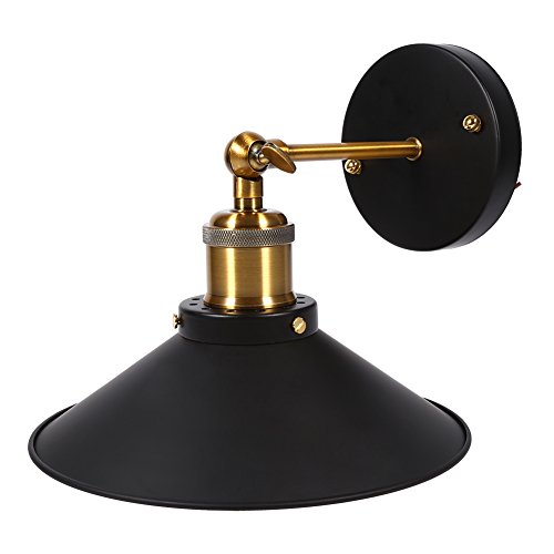 CHICIRIS Retro Lamp Base, Lighting Decoration, Wall Sconce, Industrial Style, Metal Wall Lamps, Fixture, Vintage Lighting, Black Finish, Shade, Swing Arm