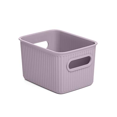 Tatay Baobab Small Multipurpose Storage Basket with 1.5 L Capacity, Pale Lilac, 12.5 x 16.4 x 10