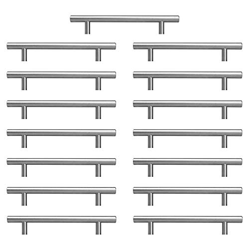 Sturdyy Kitchen Handles Cabinet Handles 15 Pieces Steel 128MM Stainless Installation of Holes Installation of Holes Silver