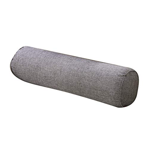 Jubang Ergonomic Cylindrical Pillow Cervical Pillow Neck Pillow Lumbar Back Pillow Cushion for Sofa Bed Car Sleeping Gray S, 40 * 15cm