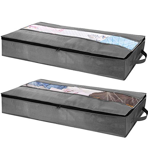 Kikc 2 PCS Large Capacity Clothes Storage Bag, Clothes Storage Boxes, Organizer Boxes, Breathable Organizer, for Quilts Blankets Clothes, 100 x 50 x 15 cm