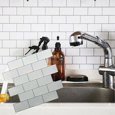 White Brick Wall Tile Self Adhesive Oilproof Bathroom Kitchen