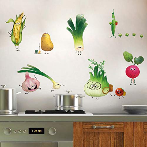 ufengke Wall Stickers Kitchen Vegetables Vinyl Wall Stickers Carrot Onion for Dining Room Refrigerators Cabinet