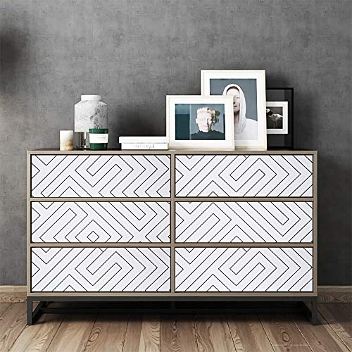 Hode Furniture Adhesive Paper White Geometry 45cmX3m Wallpaper Vinyl Furniture Sticker Kitchen Waterproof Decorative Self-adhesive