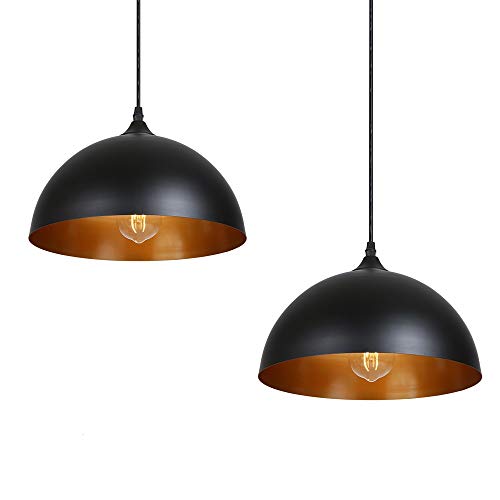 Vintage Ceiling Light, Tomshine 2 pack 3.94ft / 1.2m Retro Metal Pendant Light, E27 Bulb Base, Industrial Ceiling Light for Kitchen Restaurant, Ø300mm