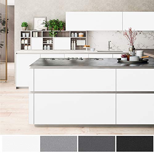 Matte White Vinyl Adhesive Wallpaper for Kitchen Furniture, 61 x 500 cm, Wall Adhesive Wallpaper for Wall, Furniture