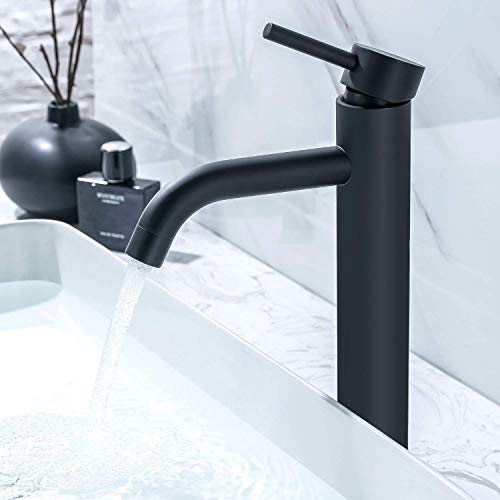 LOMAZOO High Black Basin Faucet - High Black Basin Faucet - Black Basin Faucet - High Black Faucets (CARDANO)