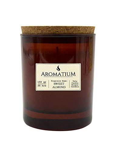 Pinçart Candles Aromatium-Botanical Essences scented glass.  Peppermint & Lemon.  Sweet almond