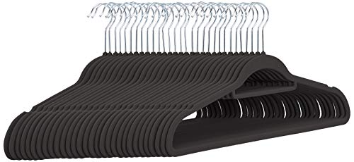 AmazonBasics Velvet Suit Hangers with Gancio Per Cravatte, Black, 30 Count