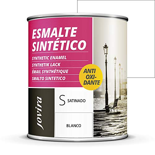 SATIN SYNTHETIC ENAMEL For the protection and decoration of wooden, iron and steel surfaces.  (750ML, WHITE)