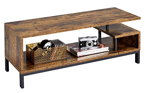 Yaheetech Coffee Table 106 x 40 x 40 cm Rustic Style TV Table Auxiliary Furniture in Living Room Coffee Tables for Living Room Vintage Low Table