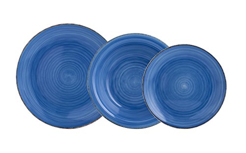 Quid Vita 18 Piece Dinner Set, Ceramic, Blue, 32x30x30 cm