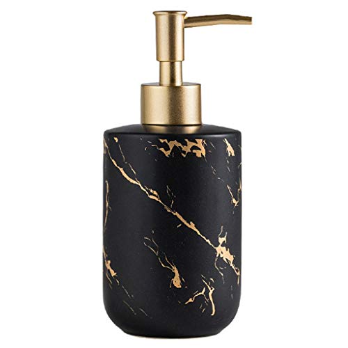 Bathroom Soap Dispenser Ceramic Bathroom Soap Dispenser Hand Sanitizer Gold Marble Bottle Matte Metal Texture Metal Surface Spring Pump Head Liquid Soap Pump