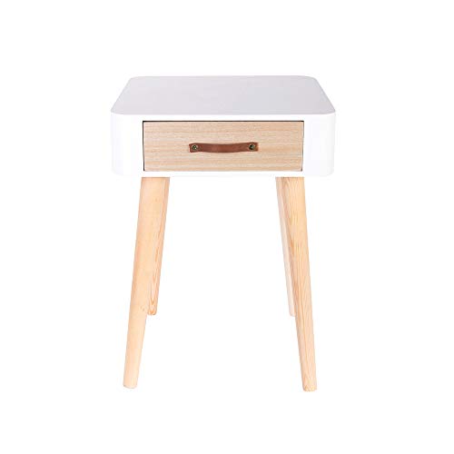 THE HOME DECO FACTORY HD3739 TABLE Night, Wood, White, 35x35x48 cm