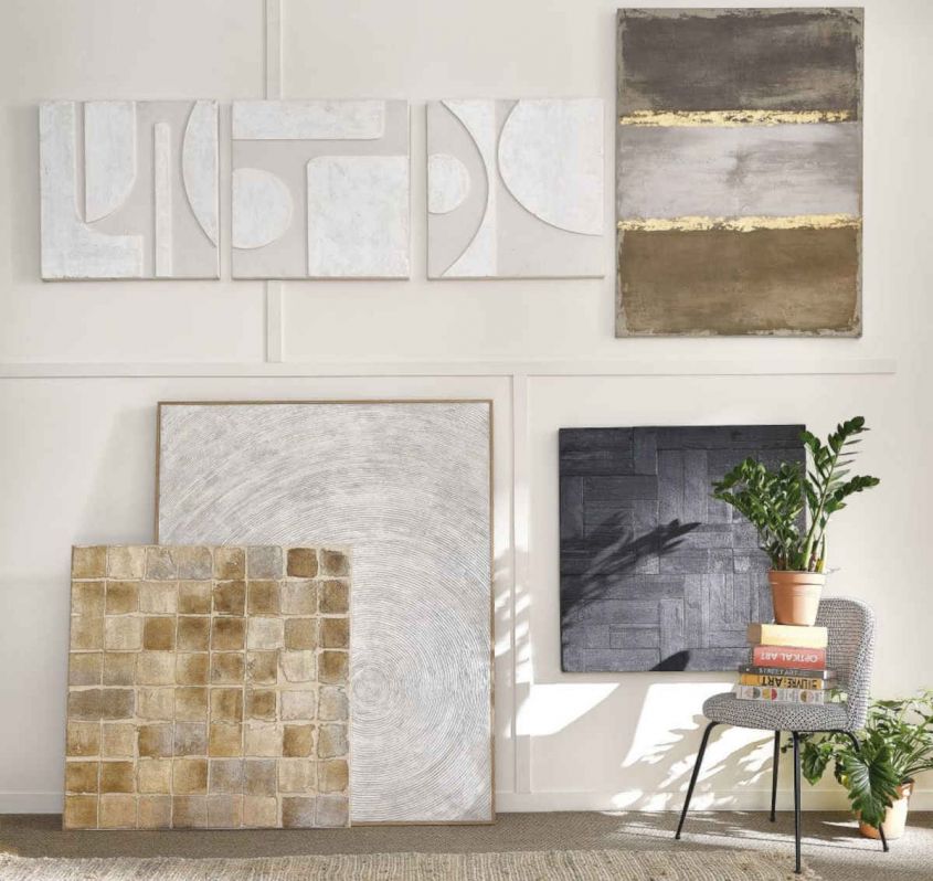 maisons du monde spring summer 2021 painted canvases with relief motifs