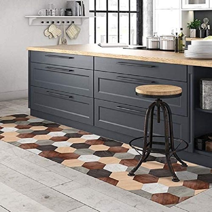 geometric design kitchen rug