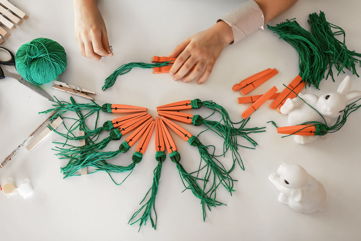 Easter chores with clothespins.