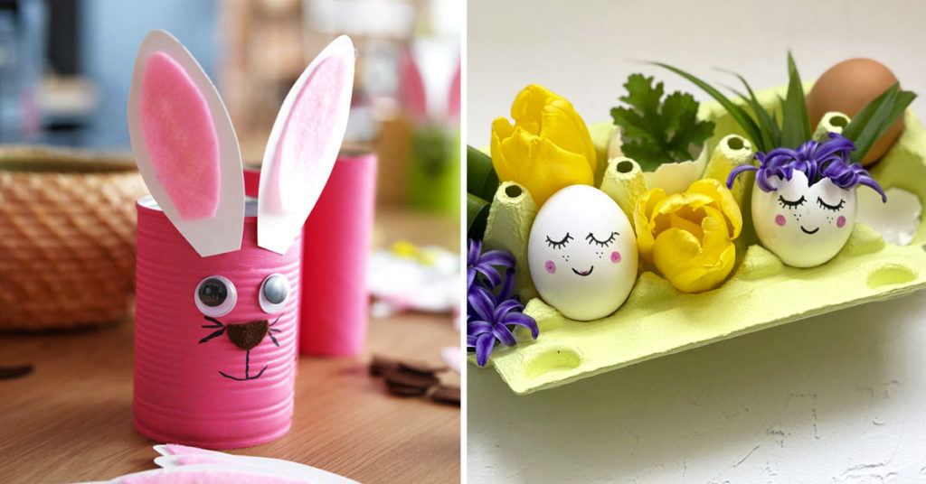 recycling ideas for decorating at Easter.