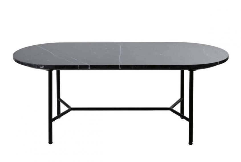 oval coffee table in black marble