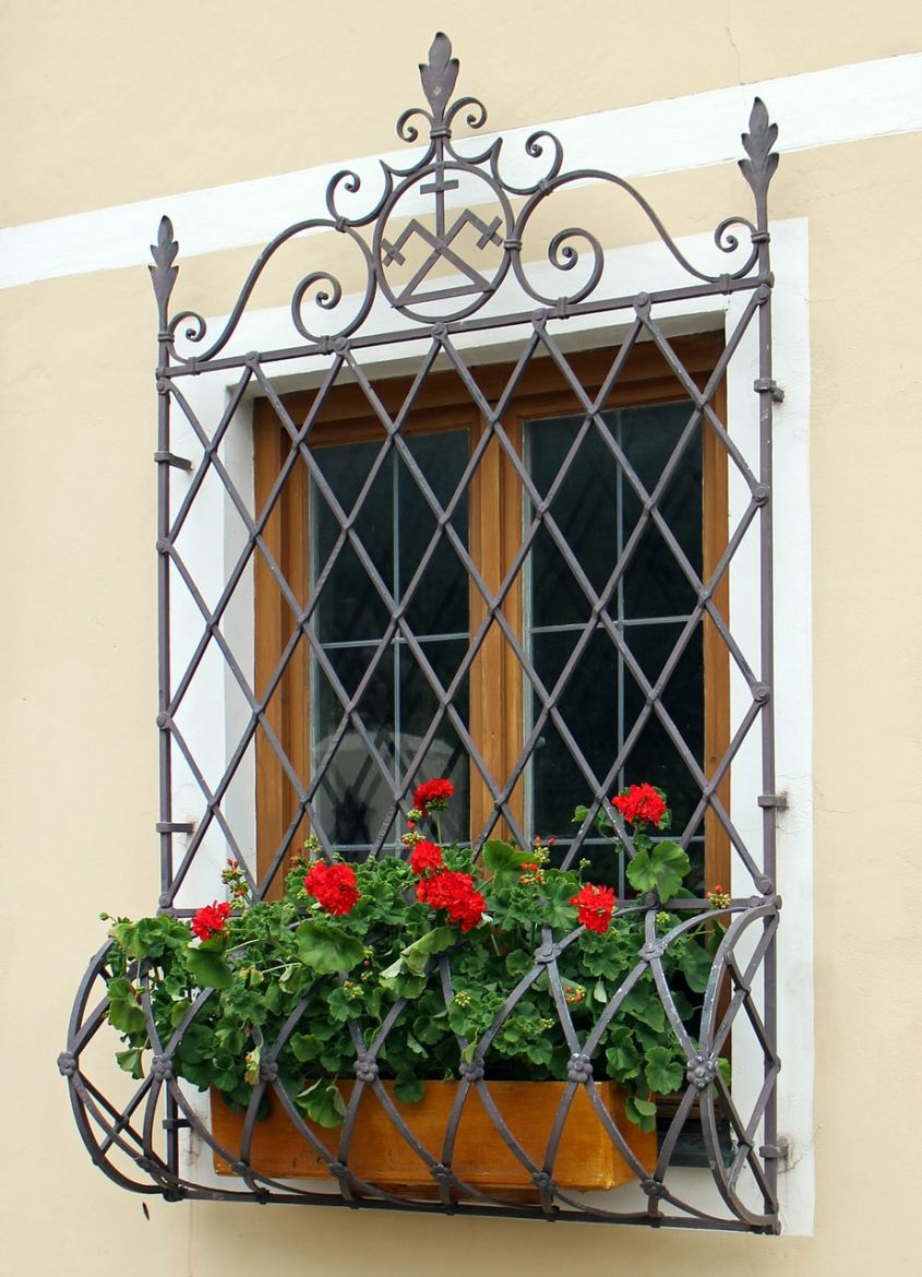 wrought iron window grilles