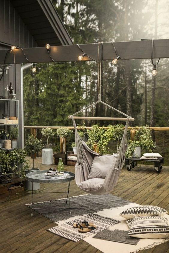 furnish terrace in an economic way hammock