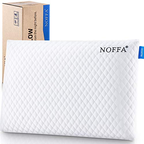 NOFFA Low Height Pillow Adults, 60 cm Viscoelastic Thin Pillow Cervical Sleeping Face Down, Thin Flat Cervical Pillow Children Teenager