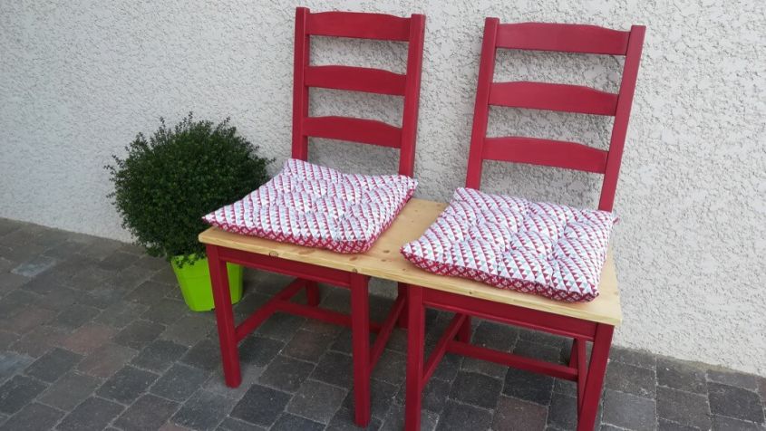 Bench with Ikea chairs