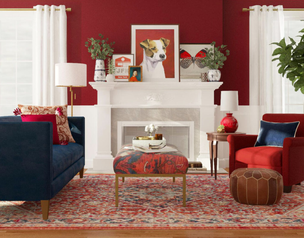 cherry red living room