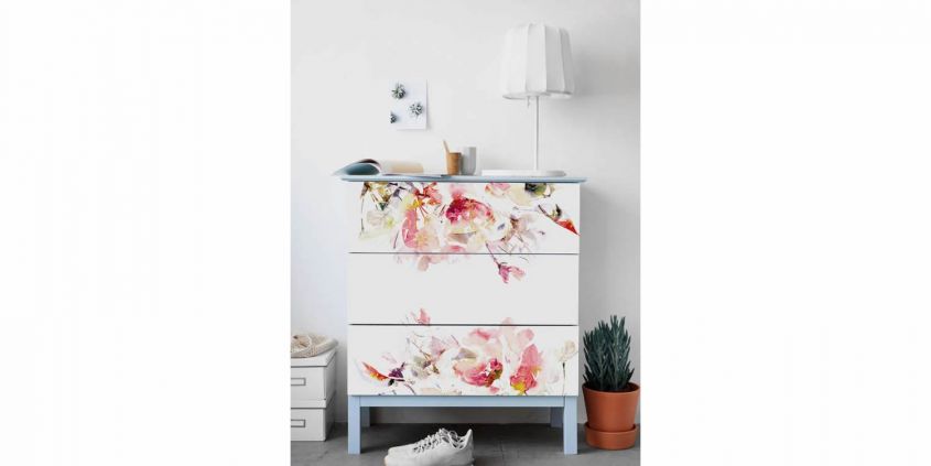 Malm floral chest of drawers