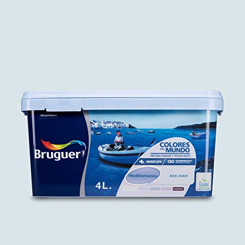 Bruguer Colors of the World Paint for walls monolayer Mediterranean Soft Blue 4 L