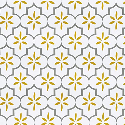 Ciwind Antique Floral Removable Wallpaper, Home Decor Wallpaper, 45cm x 10m, Yellow