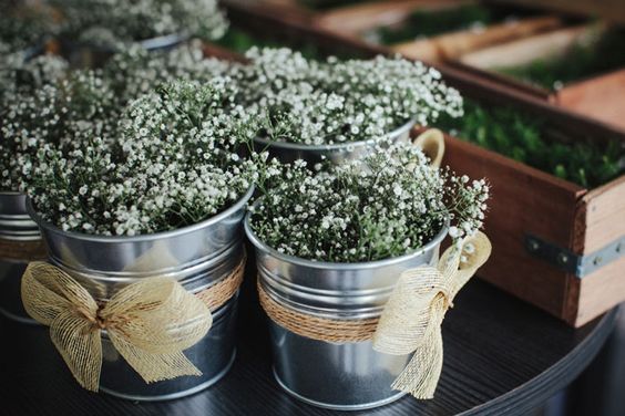 Tin buckets for decorations