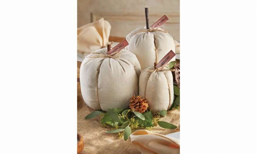 Pumpkins in linen