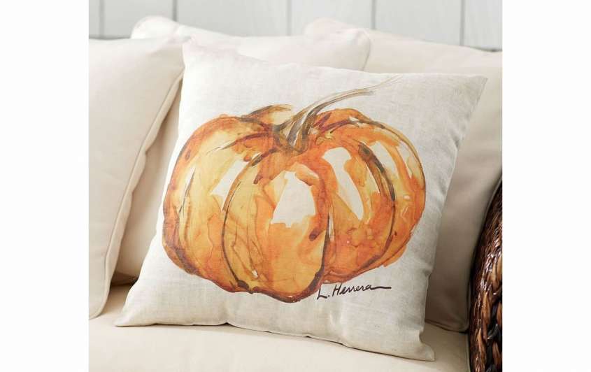 Sofa cushions with pumpkin