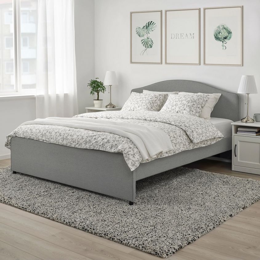 ikea beds catalog 2021 hauga upholstered bed frame vivele gray