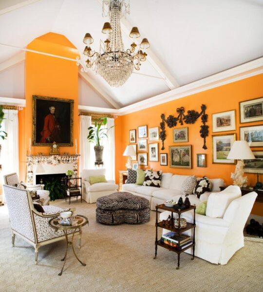 Fancy Orange Living Room Compact Furniture House Beautiful Paint Colors